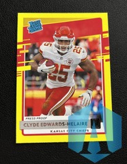 2020 Donruss Press Proof Yellow Clyde Edwards-Helaire #321 Rookie RC Chiefs